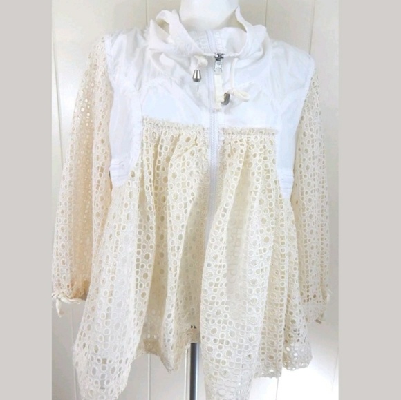 Hei Hei Anthro Eyelet Windbreaker Ivory White - Picture 6 of 6